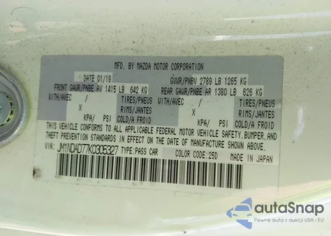 2019 Mazda Mx-5 Miata Grand Touring z USA, uszkodzony, nr VIN JM1NDAD77K0305327